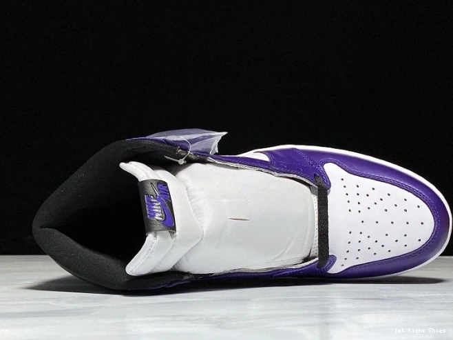 1st Kicks Shoes 1 jordan Comfortable 1246 purple white court 555088- aj1 air 1110